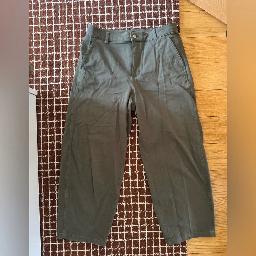Everlane Barrel Pant Olive Green - Picture 3 of 7